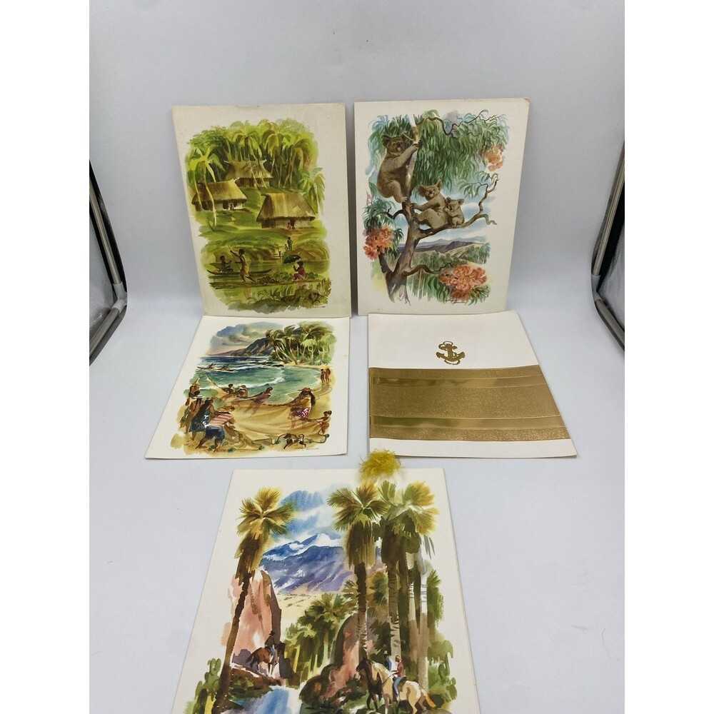 Set of 5 Vintage Matson Cruise Lines Menus September 1972 Cover Art and Captains